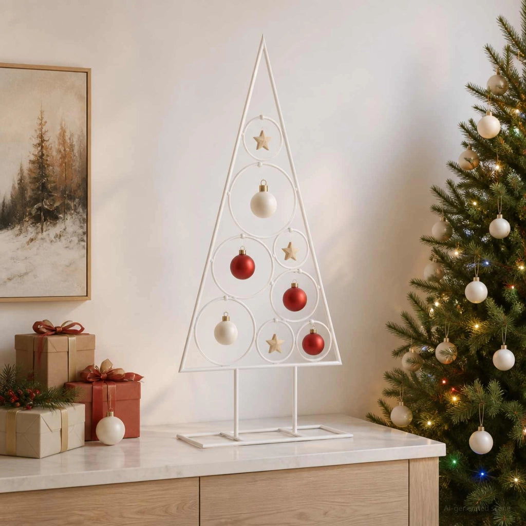 Albero di Natale in Metallo con Supporto Circolare KUOPIO 60 cm 42053852