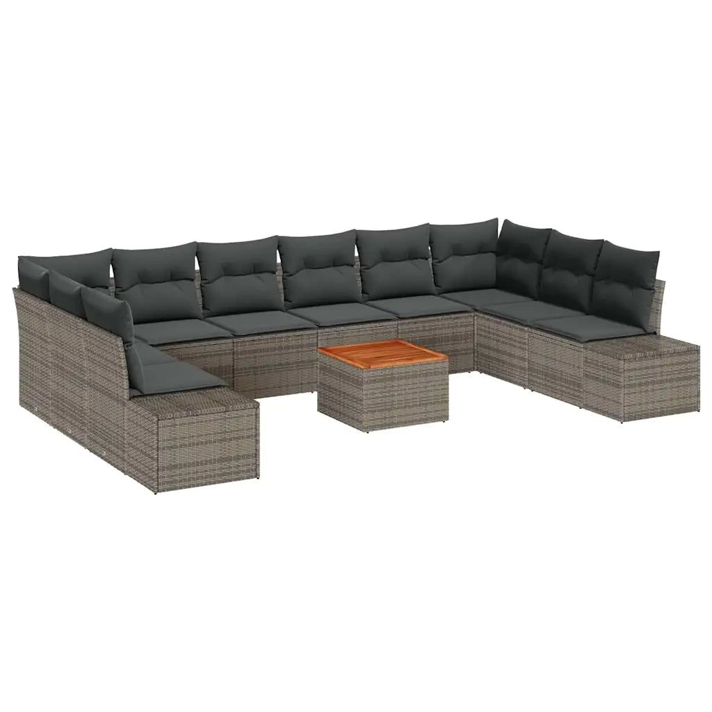 Set Divano da Giardino con archiviazione 11 pcs Grigio 3356676