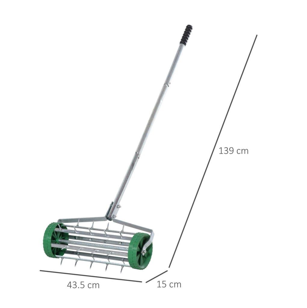 Arieggiatore manuale per prato con rullo a punte