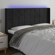 Testiera a LED-Testata con LED Nera 183x16x118/128 cm in Velluto 797403