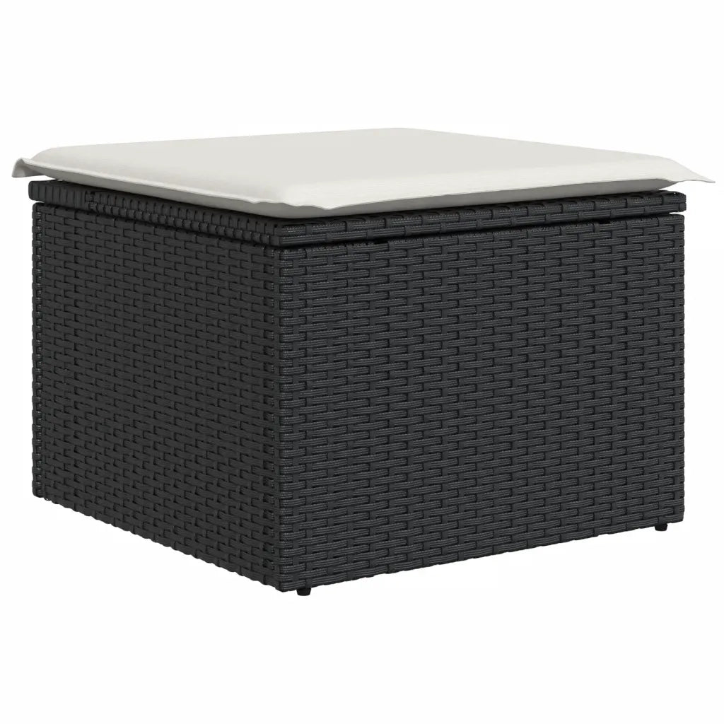 Set Divani da Giardino 11 pz con Cuscini in Polyrattan Nero 3256658