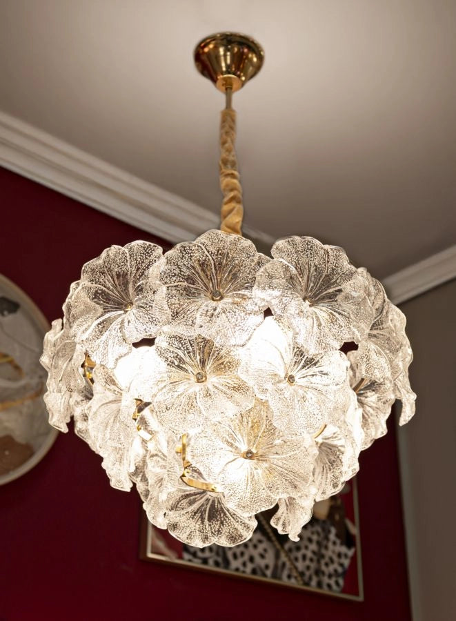 Lampadario Soffitto Ibiscus Ø47x30 cm in Vetro e Ferro Multicolor