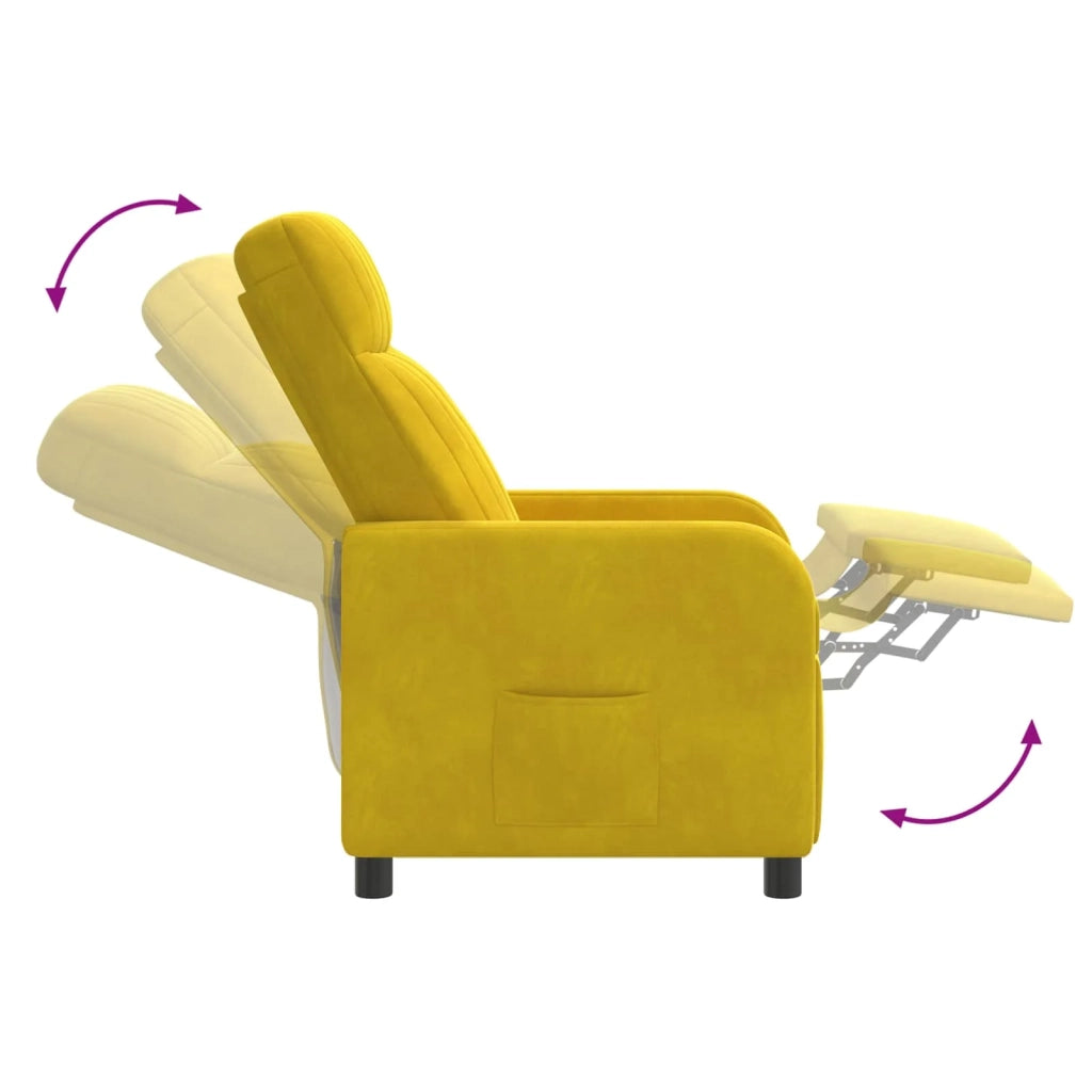 Divano Sedia-Poltrona Massaggiante Giallo Velluto (V)
