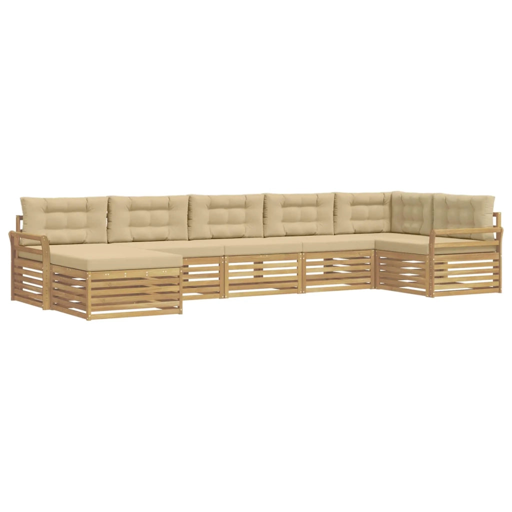 Set di divani da esterno 7 pz Bianco e Beige 3390848