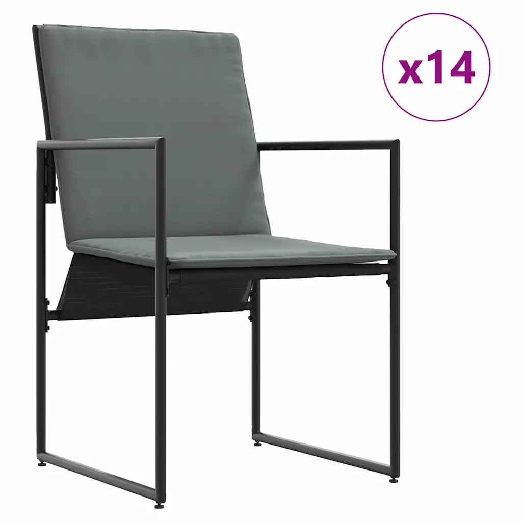 Set da Pranzo per Giardino 15 pcs Nero Acciaio 3335871