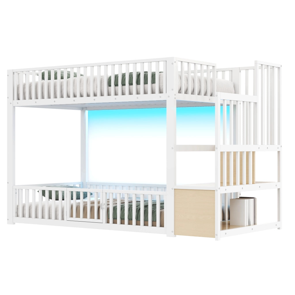 letto a castello mdf metallo bianco 90 x 200 cm
