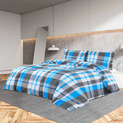 Set Copripiumino Blu e Grigio 140x200 cm in Cotone 136065