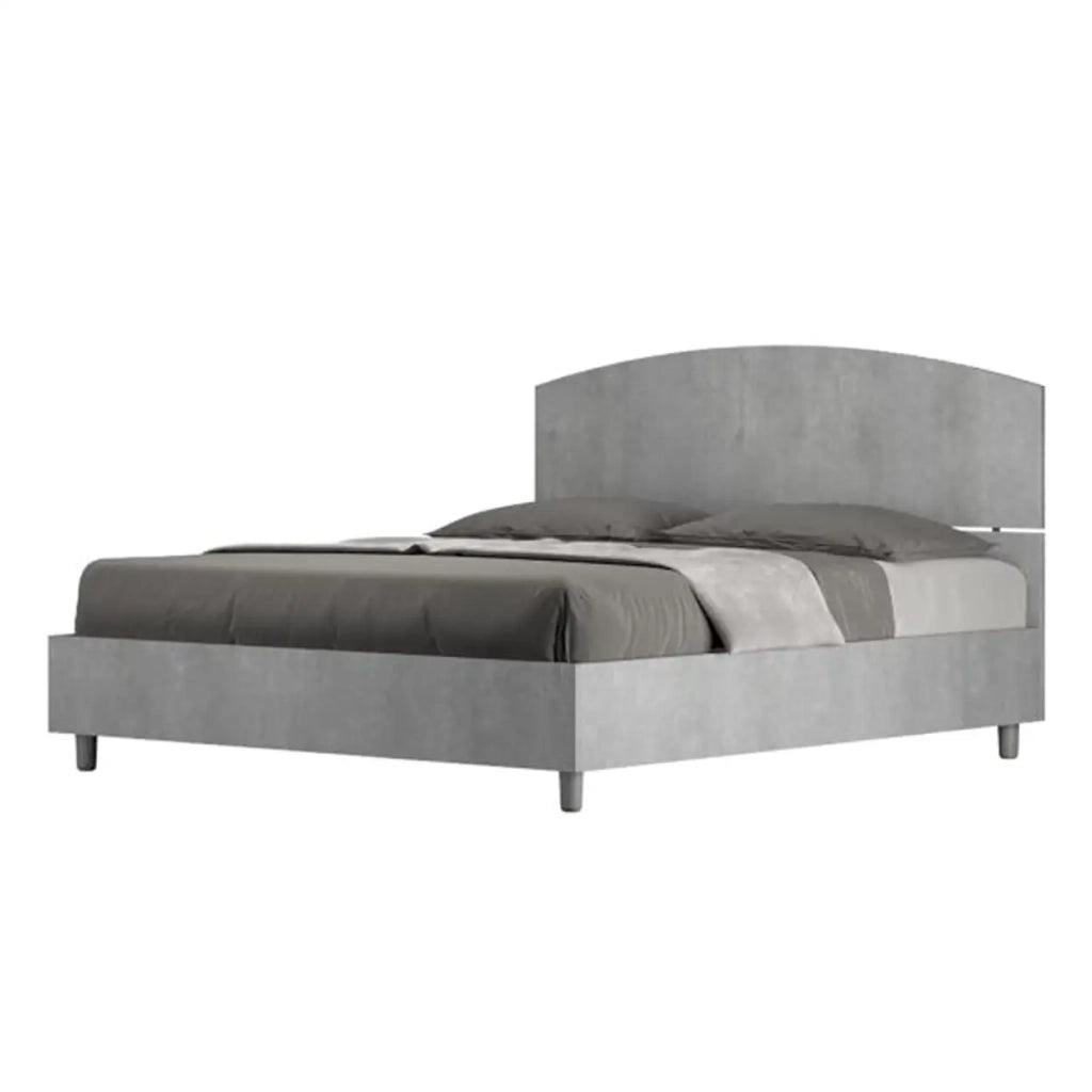 Letto matrimoniale senza rete 160x190 cemento Dora