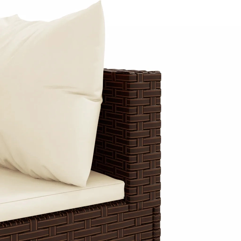 Set Divani da Giardino 9pz con Cuscini Marrone in Polyrattan 3308297