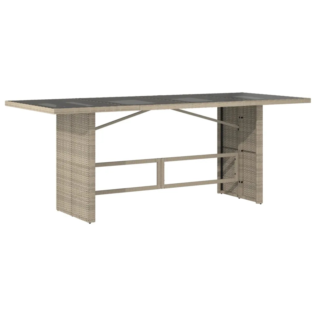 Set da Pranzo da Giardino 7 pz Cuscini Polyrattan Grigio Chiaro 3211890