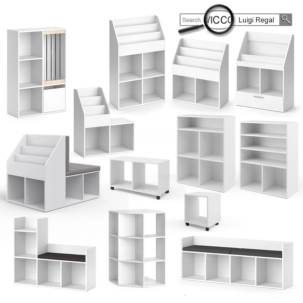Vicco Libreria bambini Bianco 72 x 96.2 cm con cassetto