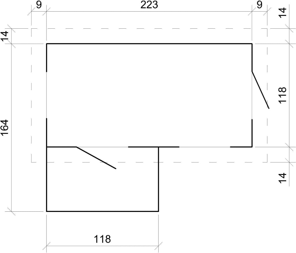 Casetta legno per bambini -  L184xL241xA151cm/ 2.63m2 - Timbela M503