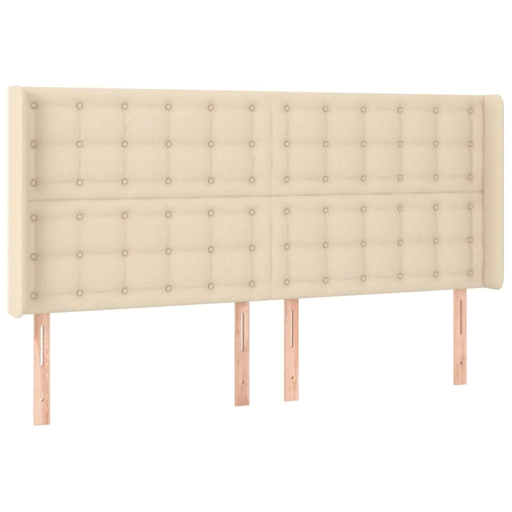Testiera ad Orecchio Crema 203x23x118/128 cm in Tessuto