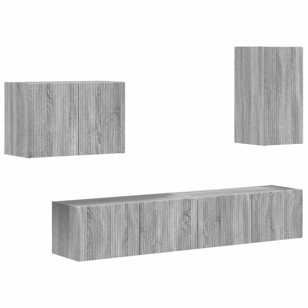 Set di Mobiletto da TV a Parete 4 pcs Grigio Sonoma 3408940