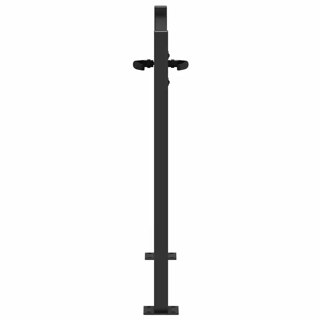 Cancello da giardino con blocco Nero 110 x 105 cm 42015894