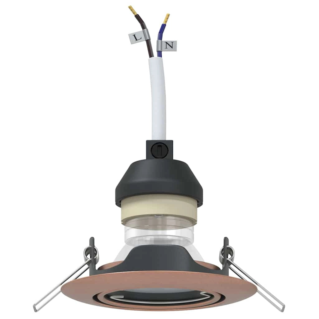 Set di 24 faretti da incasso dal design moderno 9 x 9 x 2,5 cm facili da installare metallo ramato 02_0058279