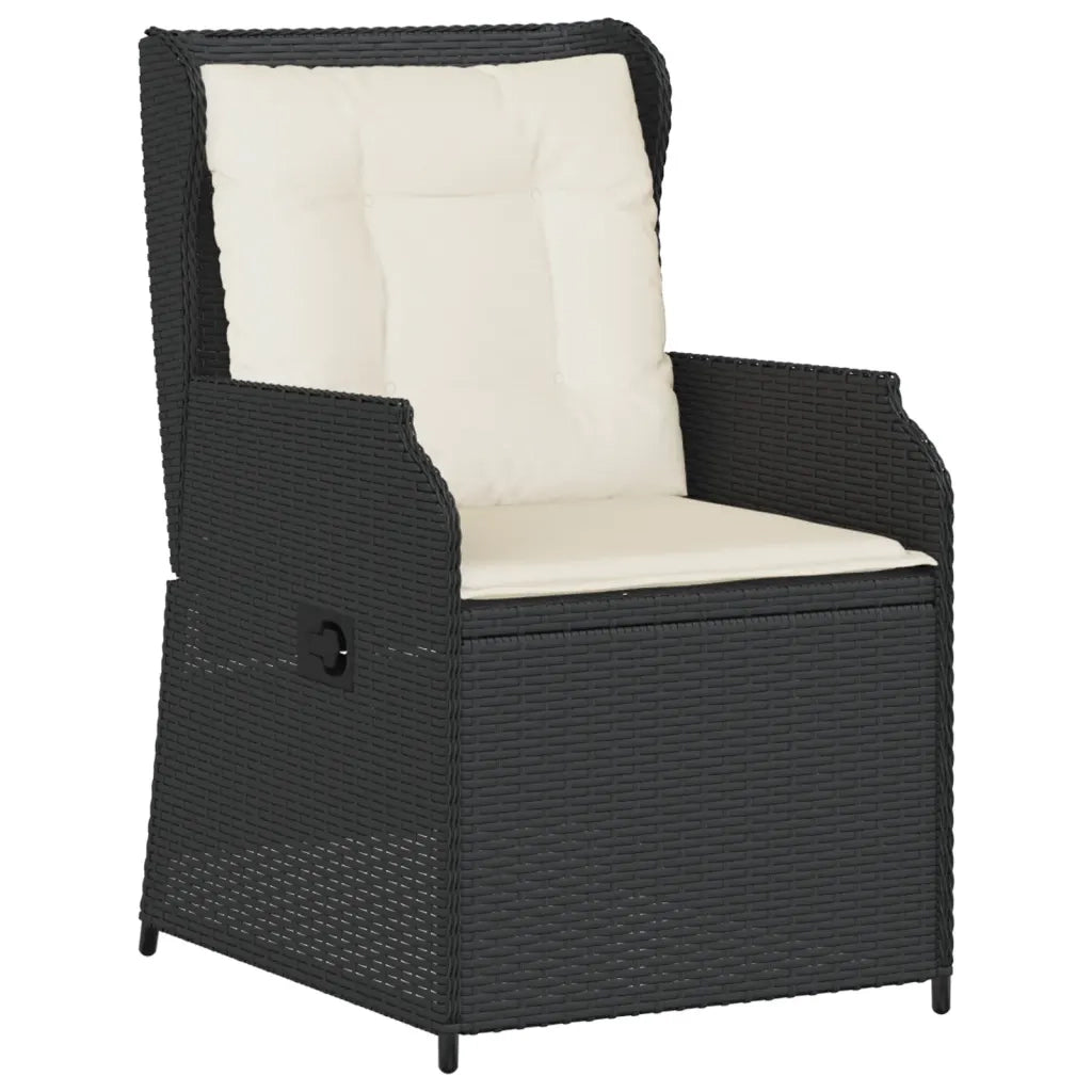 Set Divani da Giardino 5 pz con Cuscini Nero in Polyrattan 3262739