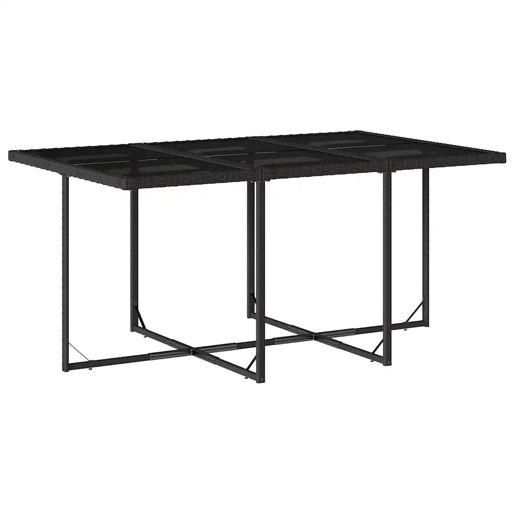 Set da Pranzo da Giardino 11 pz con Cuscini in Polyrattan Nero 3210607