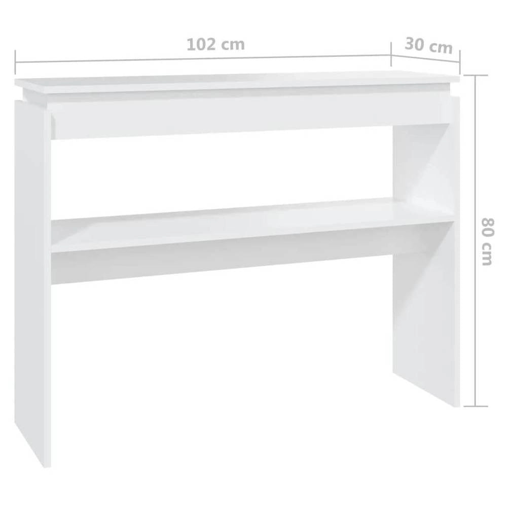 Console Table, White, 102x30x80 Cm, Wood Composite