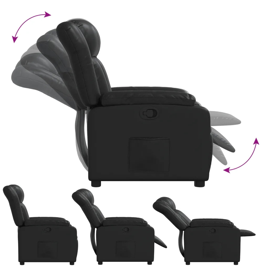 Poltrona Reclinabile Nera in Similpelle 373560