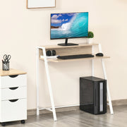 SCRIVANIA Moderna con passacavi 84x45x85 cm Bianco MDF e metallo