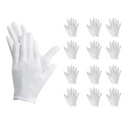 12 Paia Guanti Cotone Bianco Taglia M 8