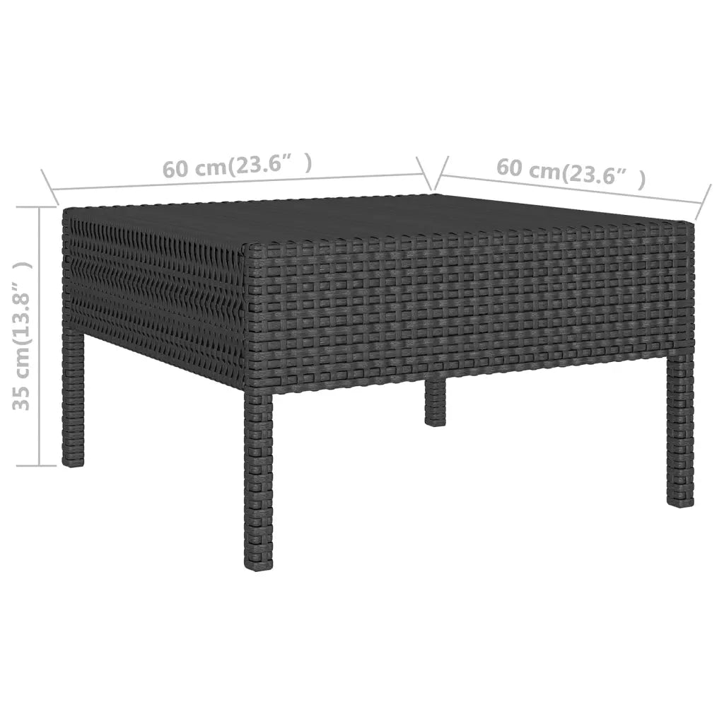 Set Divani da Giardino 9 pz con Cuscini in Polyrattan Nero 3094360