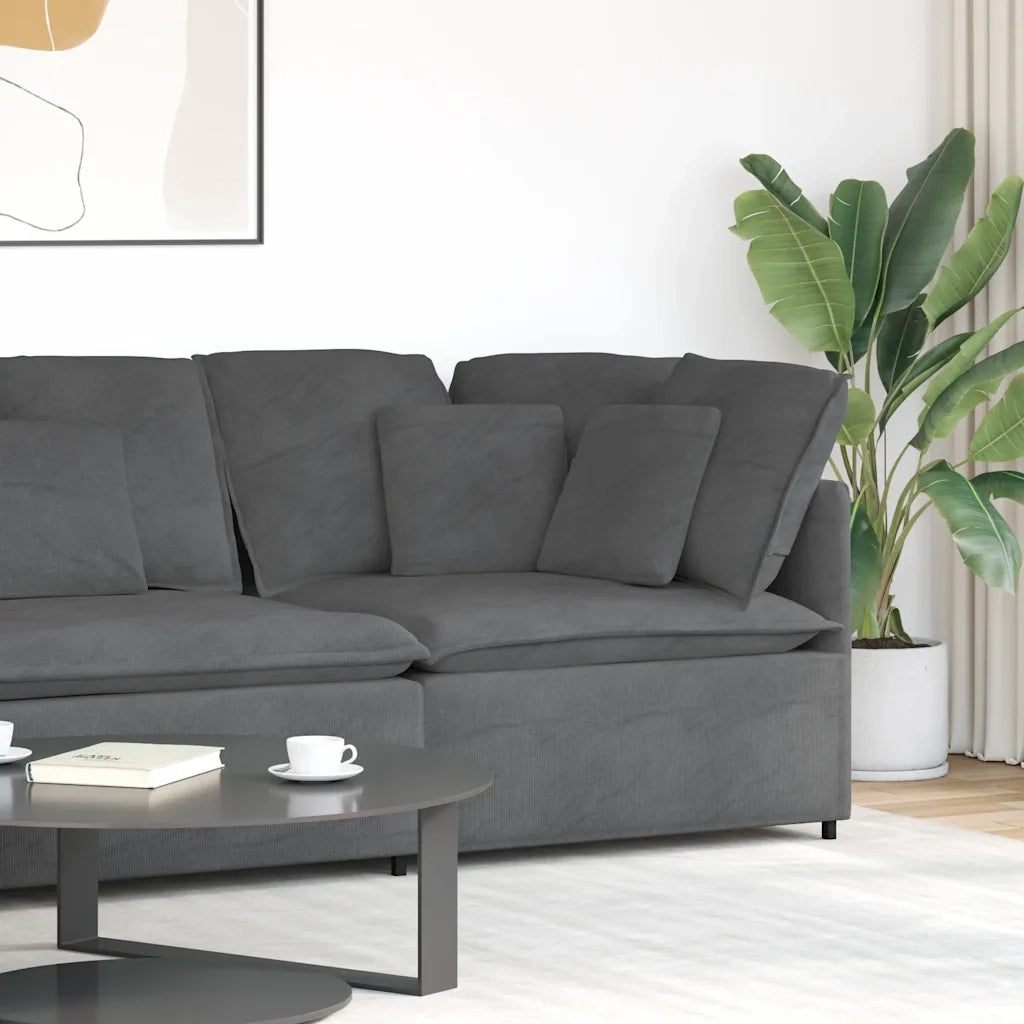 Modulo Angolare Divano Modulare con Cuscini Grigio Scuro 100 cm 4104468