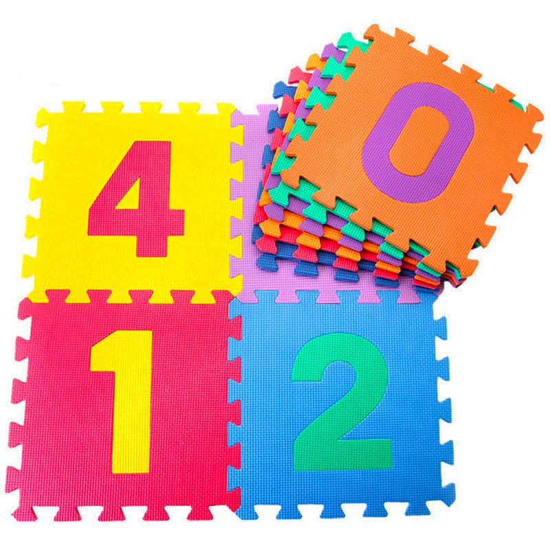 Tappeto Puzzle 10pz per Bambini Componibile Numeri Multicolore
