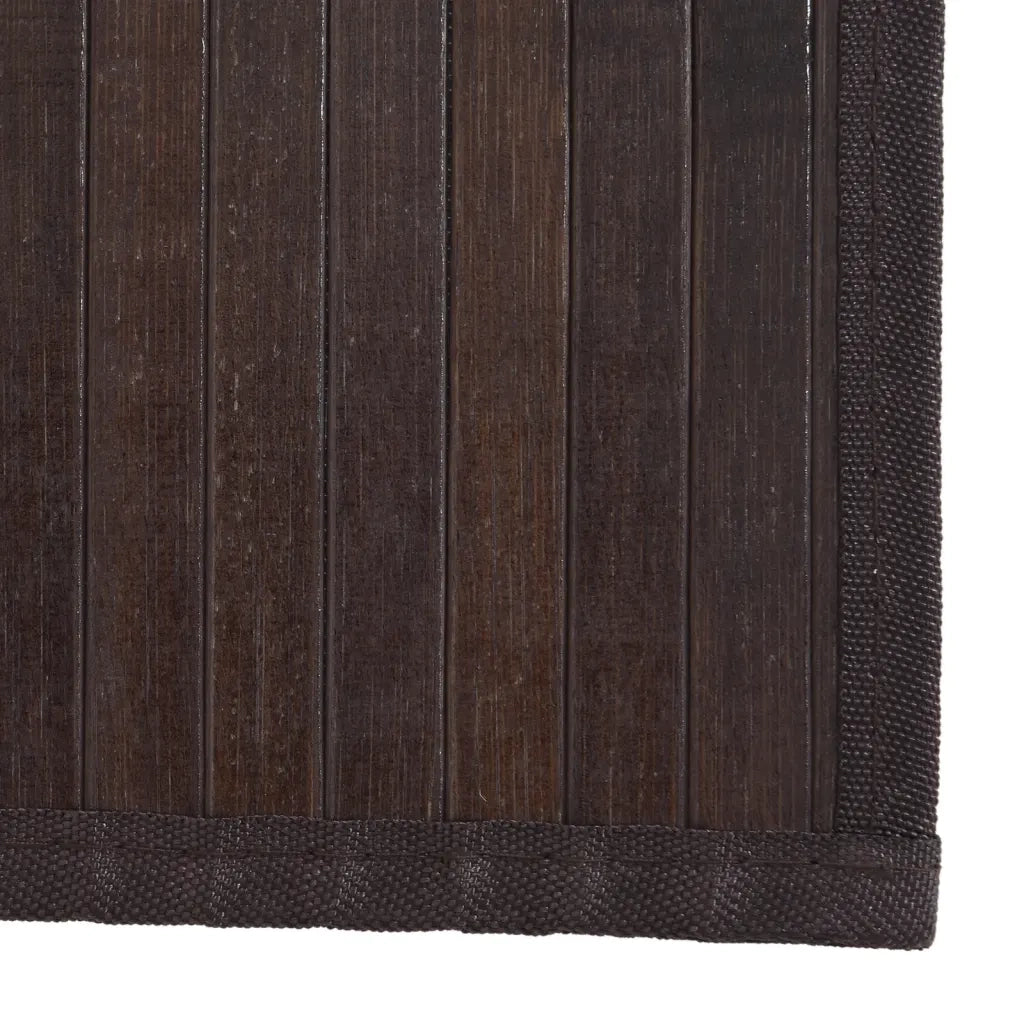 Tappeto Rettangolare Marrone Scuro 80x400 cm in Bambù 376923