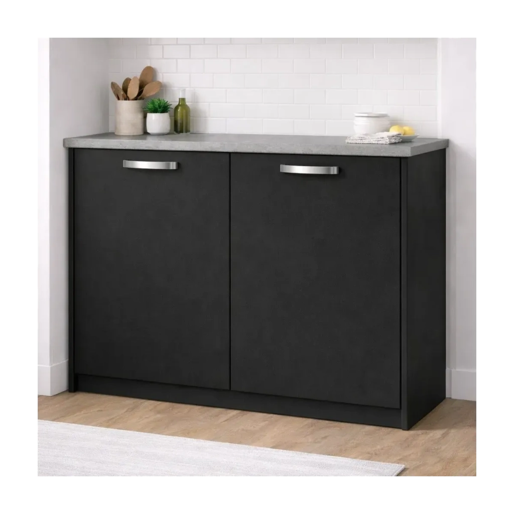 Anta per mobili in Legno nobilitato Compresa di Maniglia 90x60 Nero