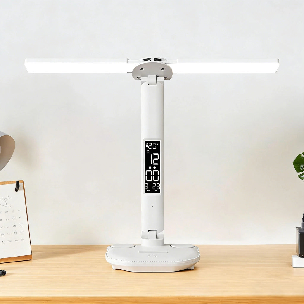 Lampada da scrivania LED bianca a doppia testa 3W