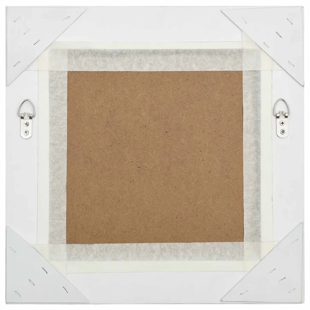 Specchio da Parete Stile Barocco 40x40 cm Bianco 320304