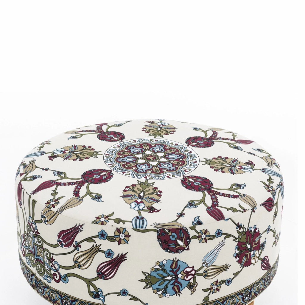 Pouf in legno "Rimini" - 65 x 65 x 40 cm - Bianco
