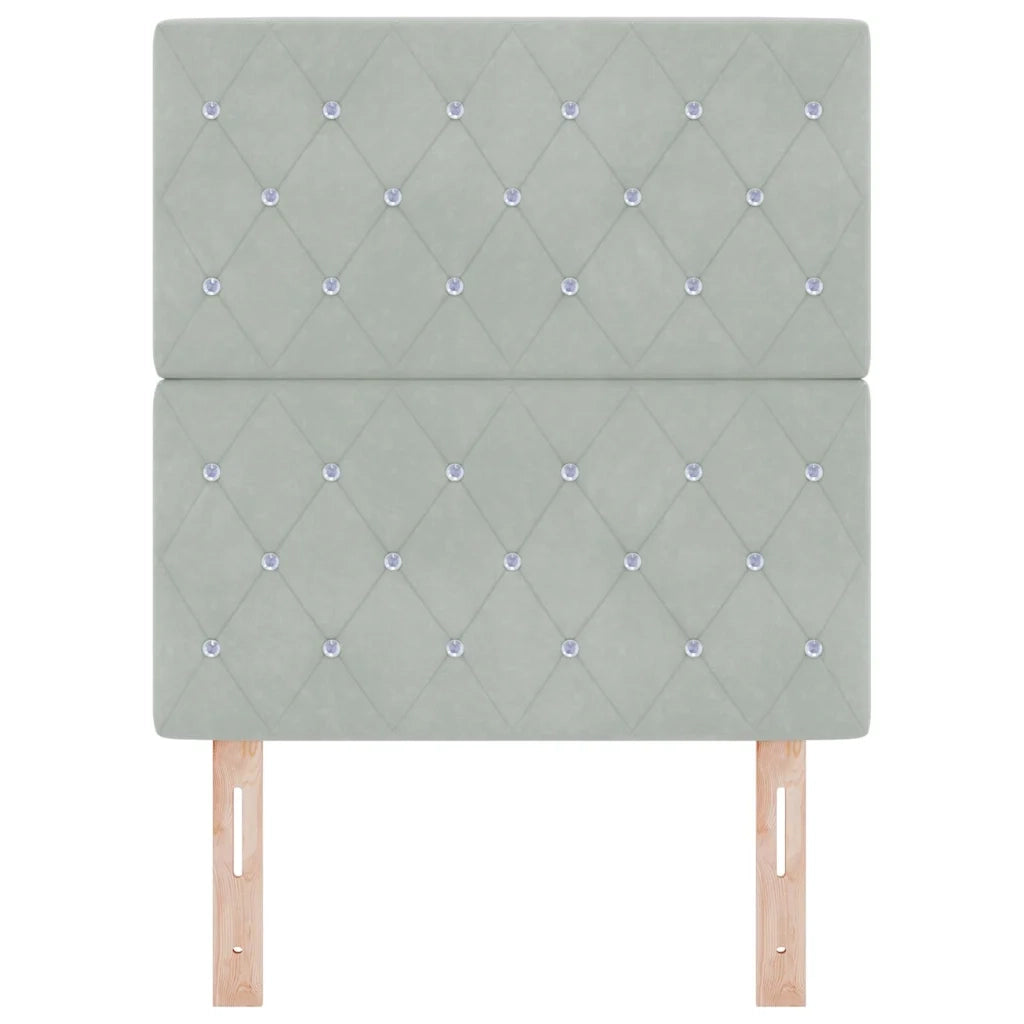 Testiera | Testata Grigio chiaro 80 cm Velluto