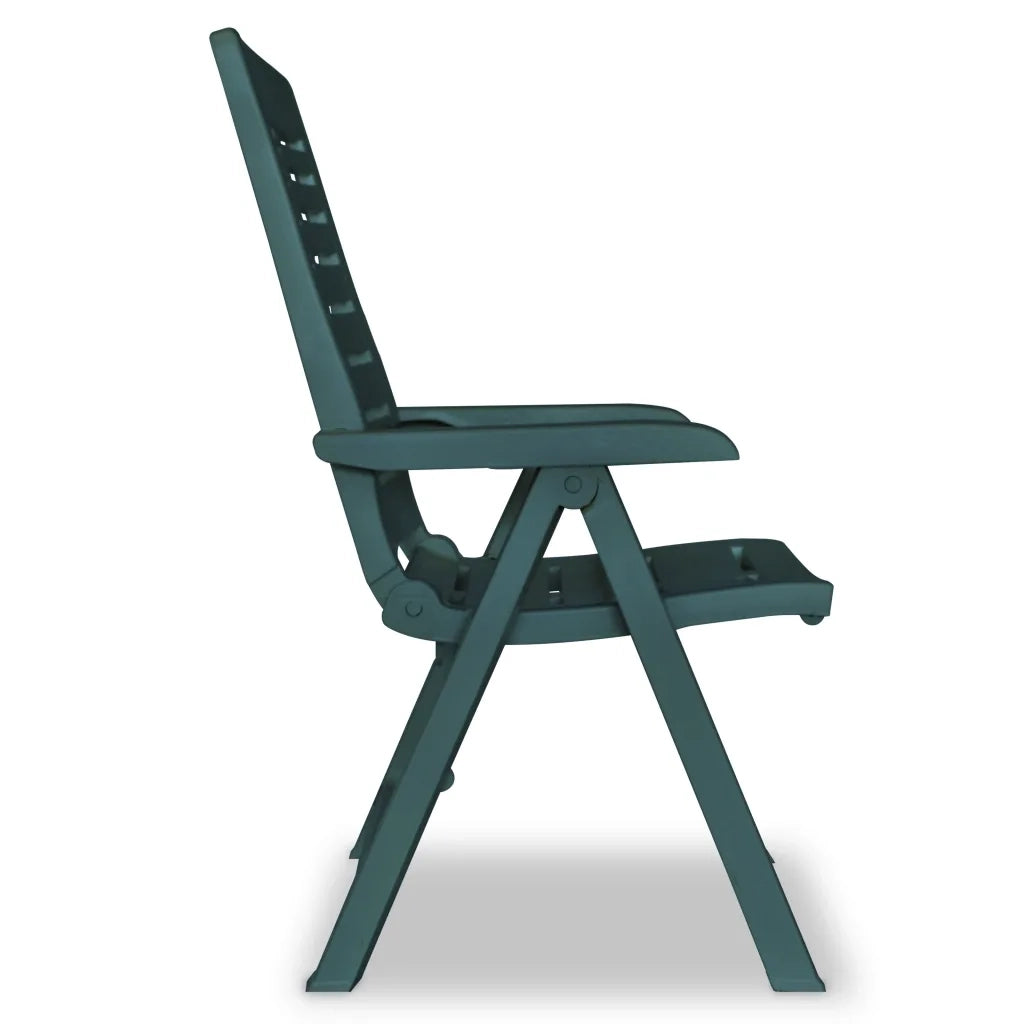 Sedie pieghevoli reclinabili, 2 pezzi, in plastica verde 43896