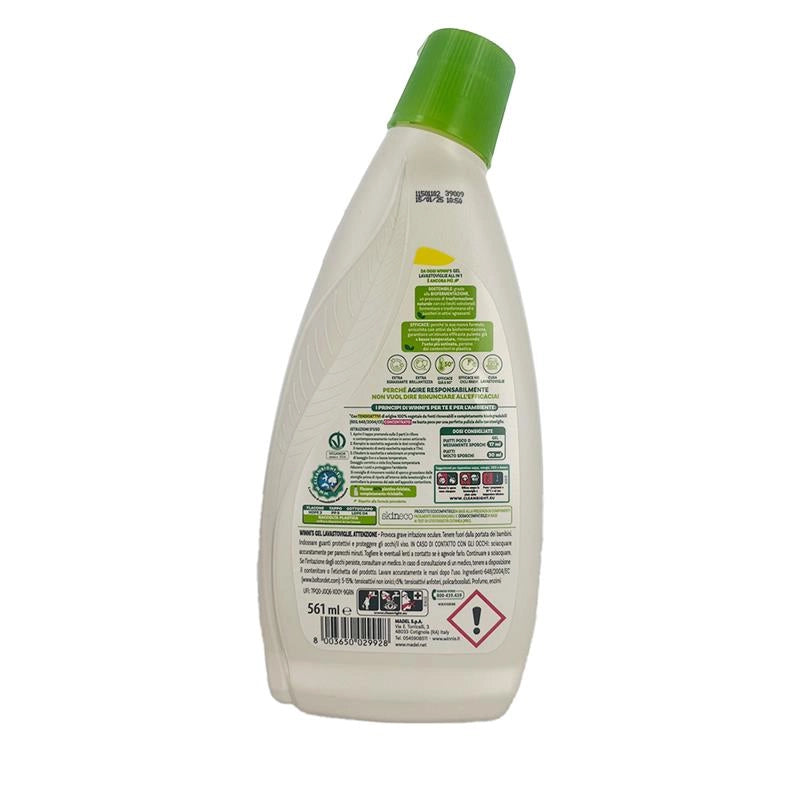 WINNI'S GEL LAVASTOVIGLIE CON SGRASSANTI NATURALI CONTRO L'UNTO PIÙ OSTINATO CON VERO SUCCO DI LIMONE 33 LAVAGGI 561 ML