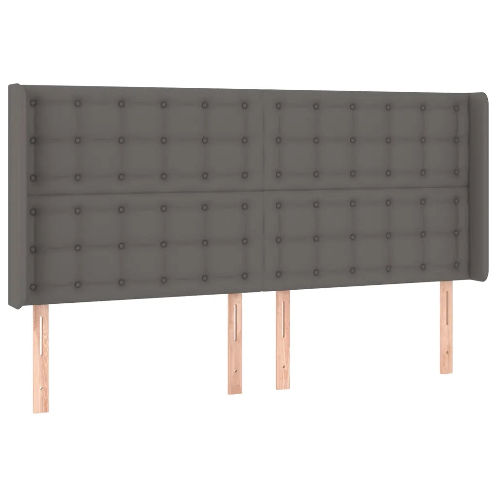 Giroletto Molle con Materasso e LED Grigio 200x200cm Similpelle