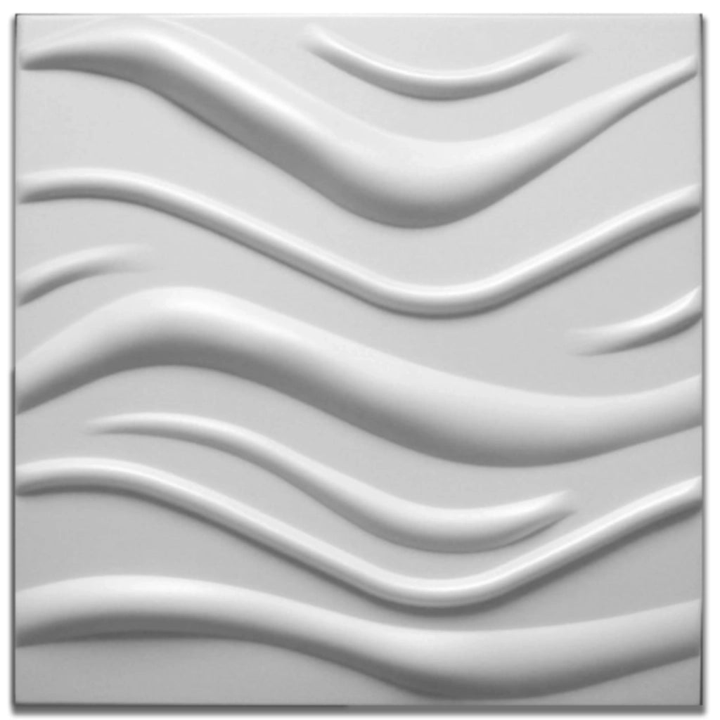 10/20mq di Pannelli in XPS (polistirene compatto) 3D a soffitto o Parete 50x50x2cm Bianchi 4 modelli - 10mq di Onde