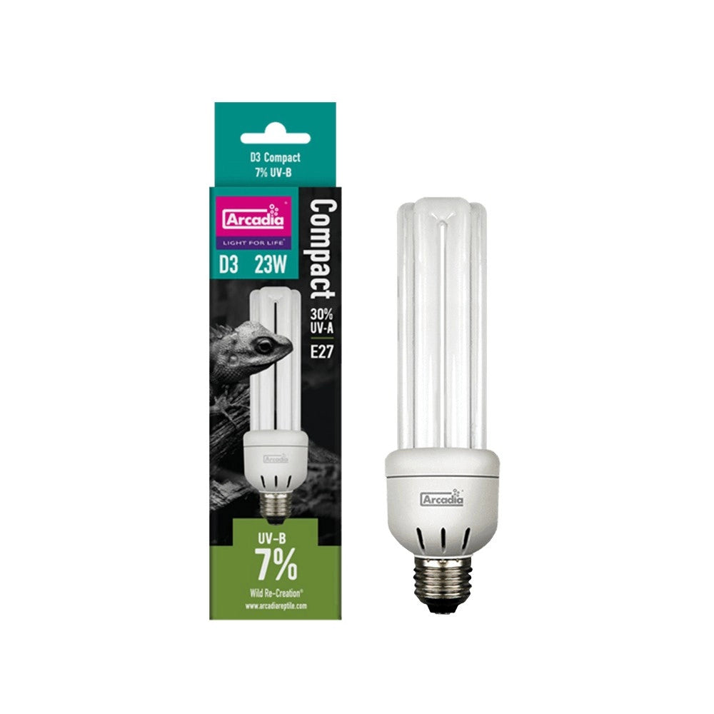 Arcadia D3 Compact Reptile Lamp 7% UVB 23W - extra high output
