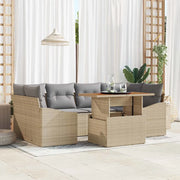 Set Divano da Giardino 7 pcs Beige Poly Rattan 3358527