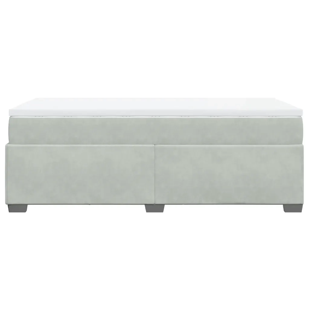 Giroletto a Molle con Materasso Grigio Chiaro 100x200cm Velluto 3285263