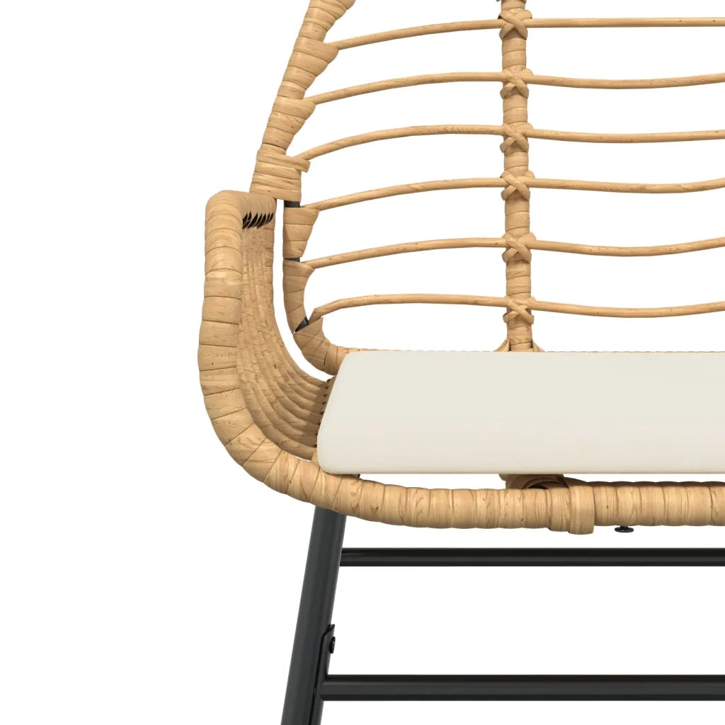 Sedie da Giardino 2pz con Cuscini Marrone in Polyrattan 369094