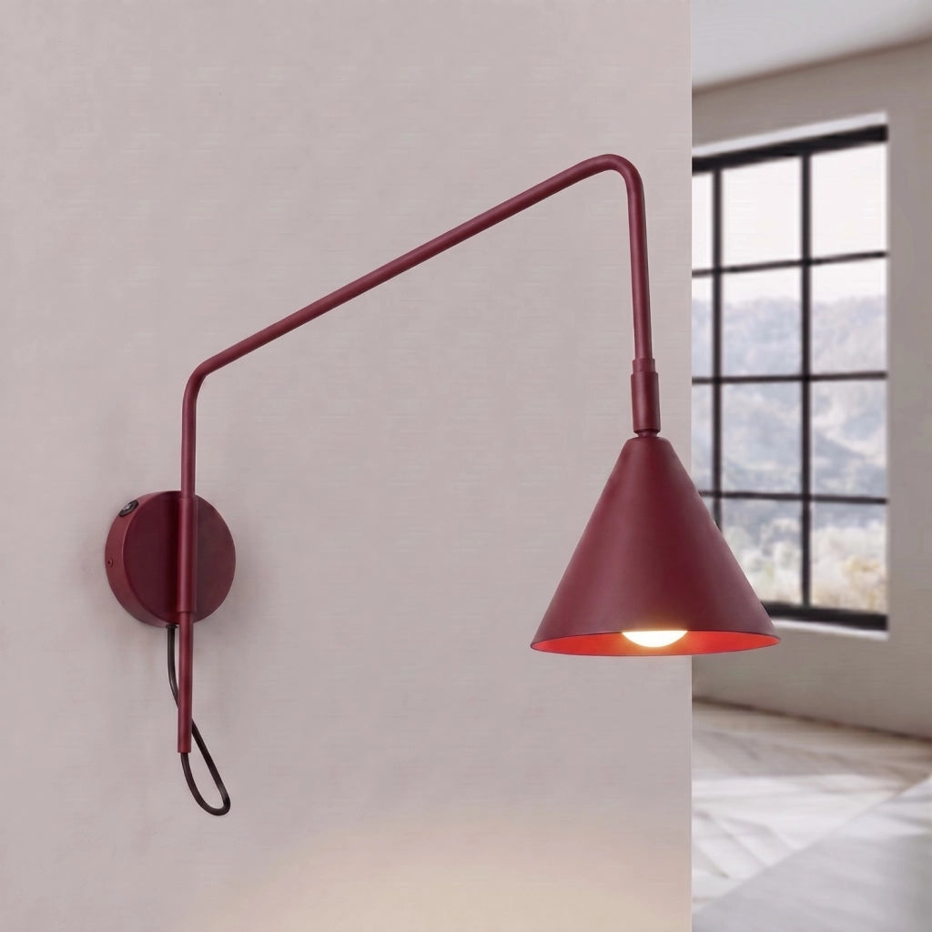 Applique NOX 1 bordeaux con interruttore