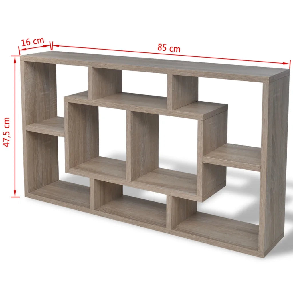 Espositore da Parete Pensile 8 Scomparti Color Rovere 242549