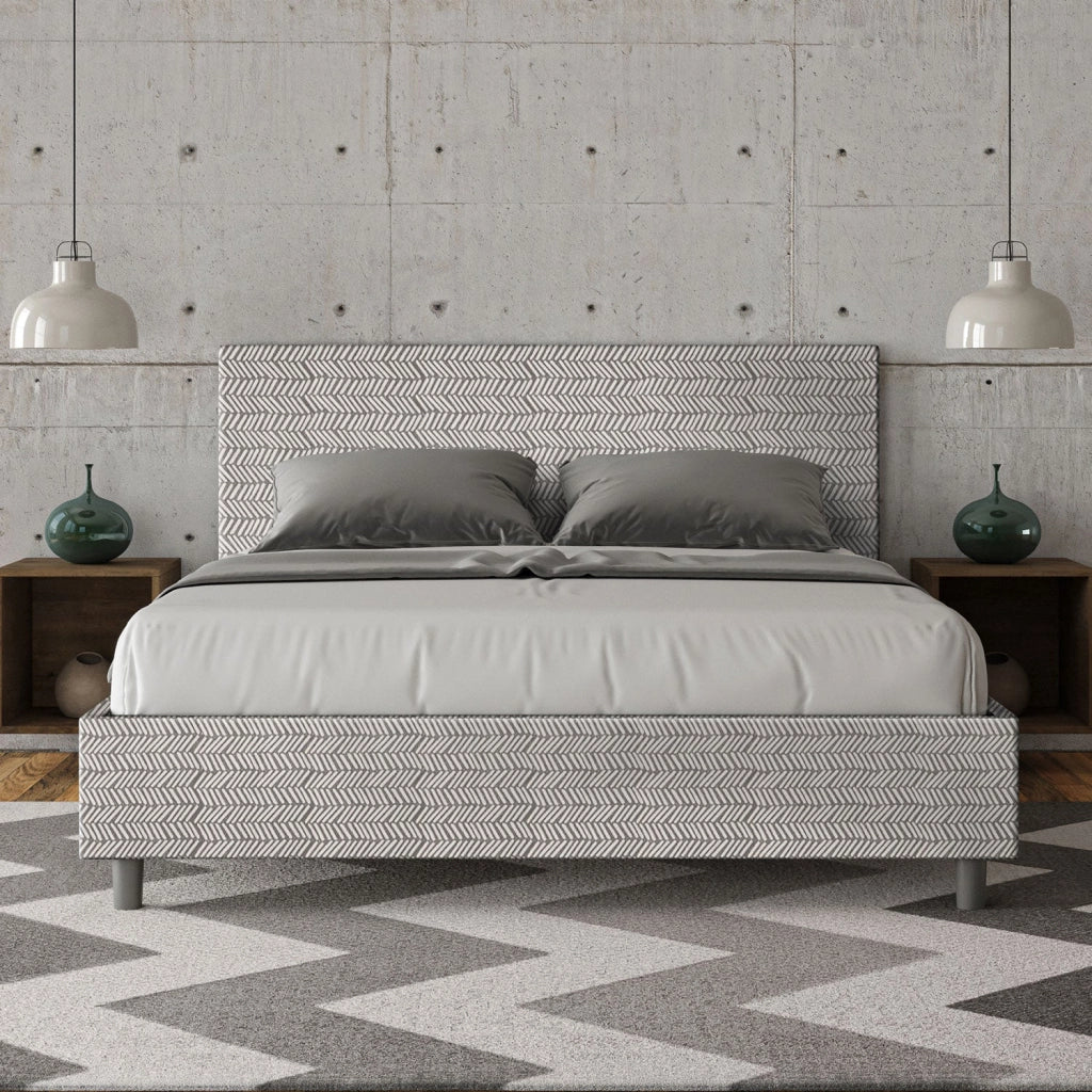 Letto Matrimoniale 160x190 cm con Rete e Contenitore Adele Aragona 1 Bianco