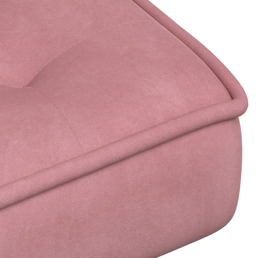 Poltrona Relax con Poggiapiedi Rosa in Velluto 4012330