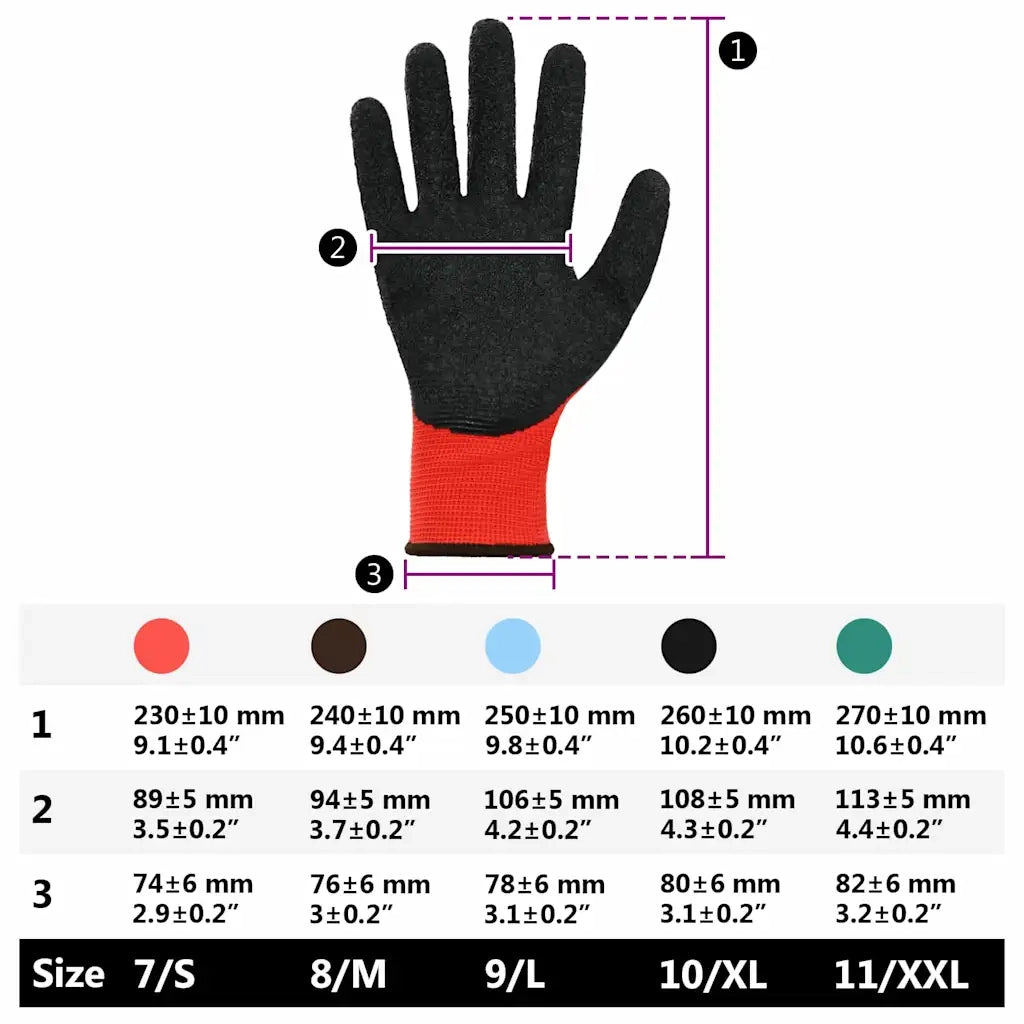 Guanti da Lavoro 24 pz Rosso e Nero 8 / m CFW6547126
