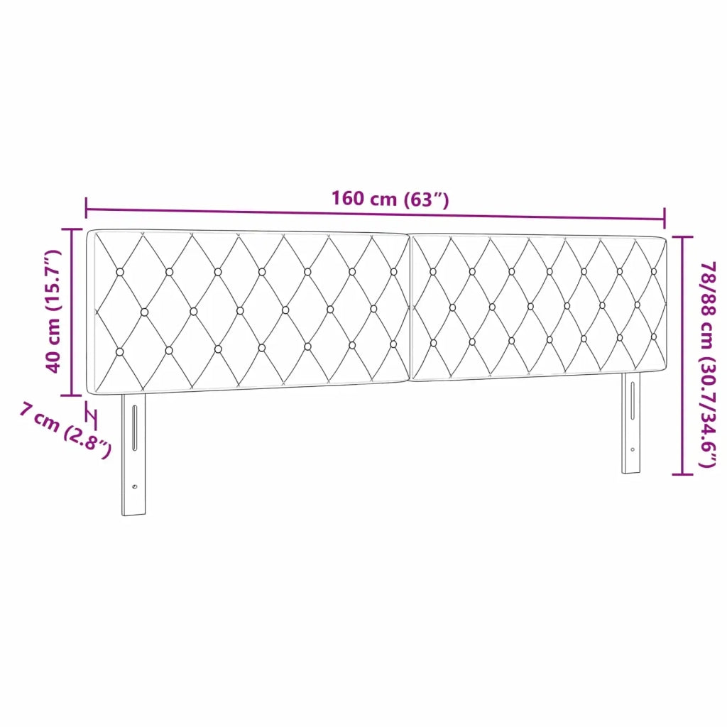 Testiera | Testata Grigio scuro 160 cm Velluto