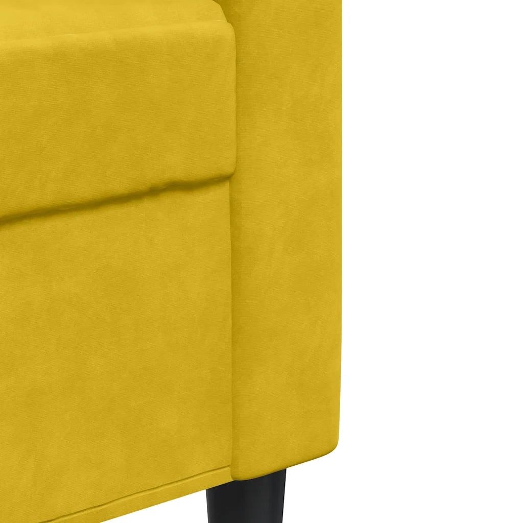 Set di Divani 3 pz con Cuscini e Rinforzi Giallo in Velluto 3278427